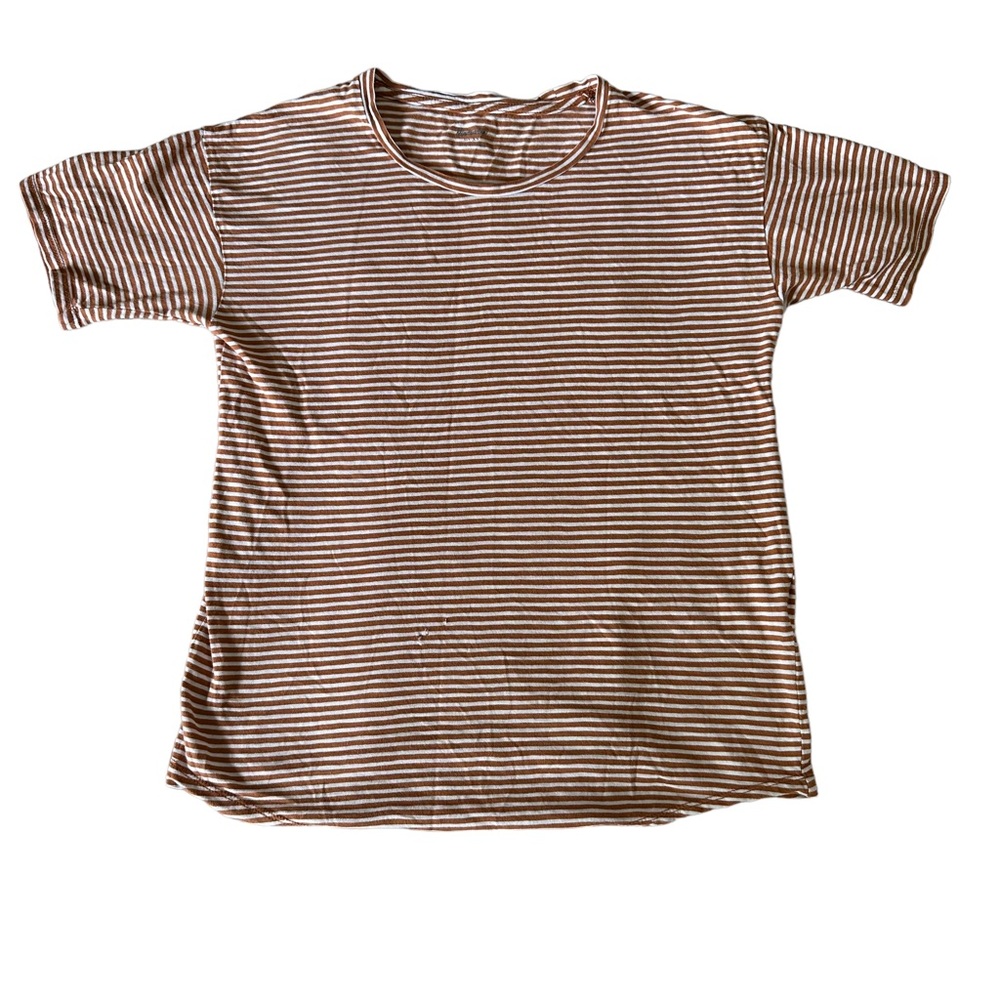 Madewell Stripe Orange and White Short Sleeve Women’s T-shirt Size XS